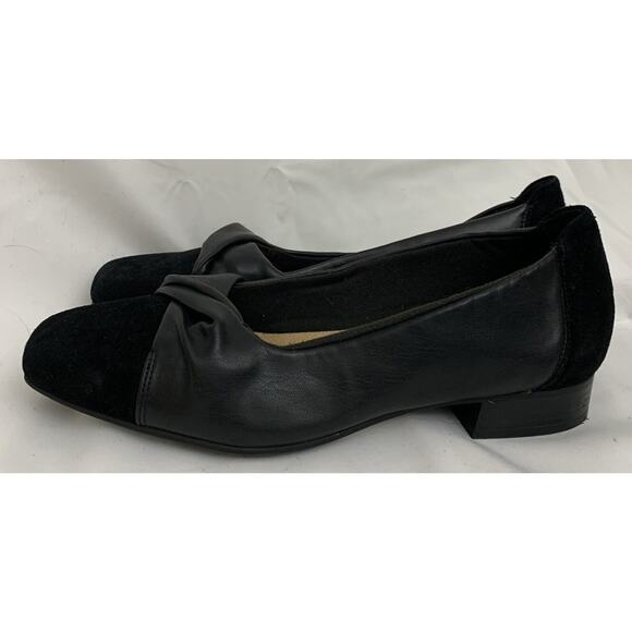 Clarks Tilmont Dalia Black Suede Leather Flats Womens 8.5 - Picture 2 of 7
